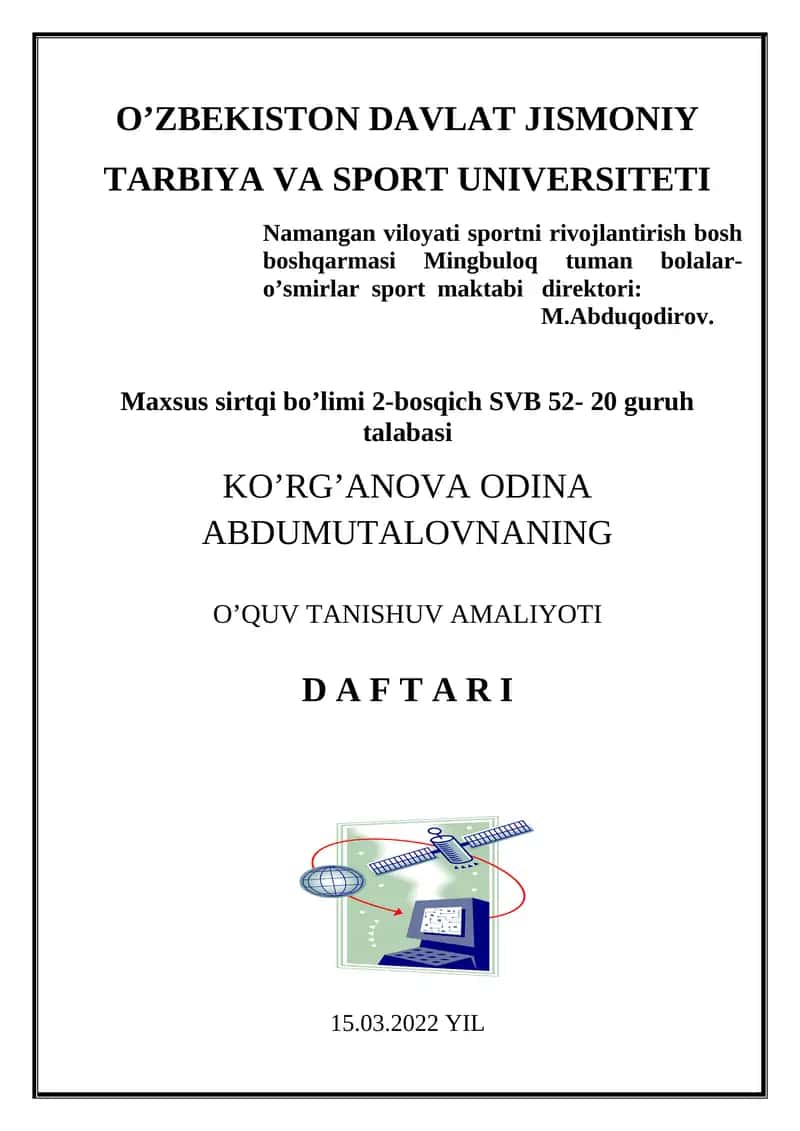 O’QUV TANISHUV AMALIYOTI 1