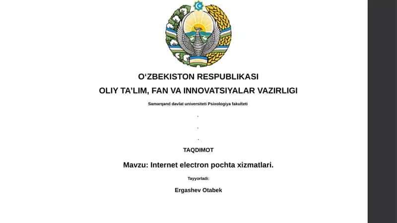 Internet electron pochta xizmatlari 1