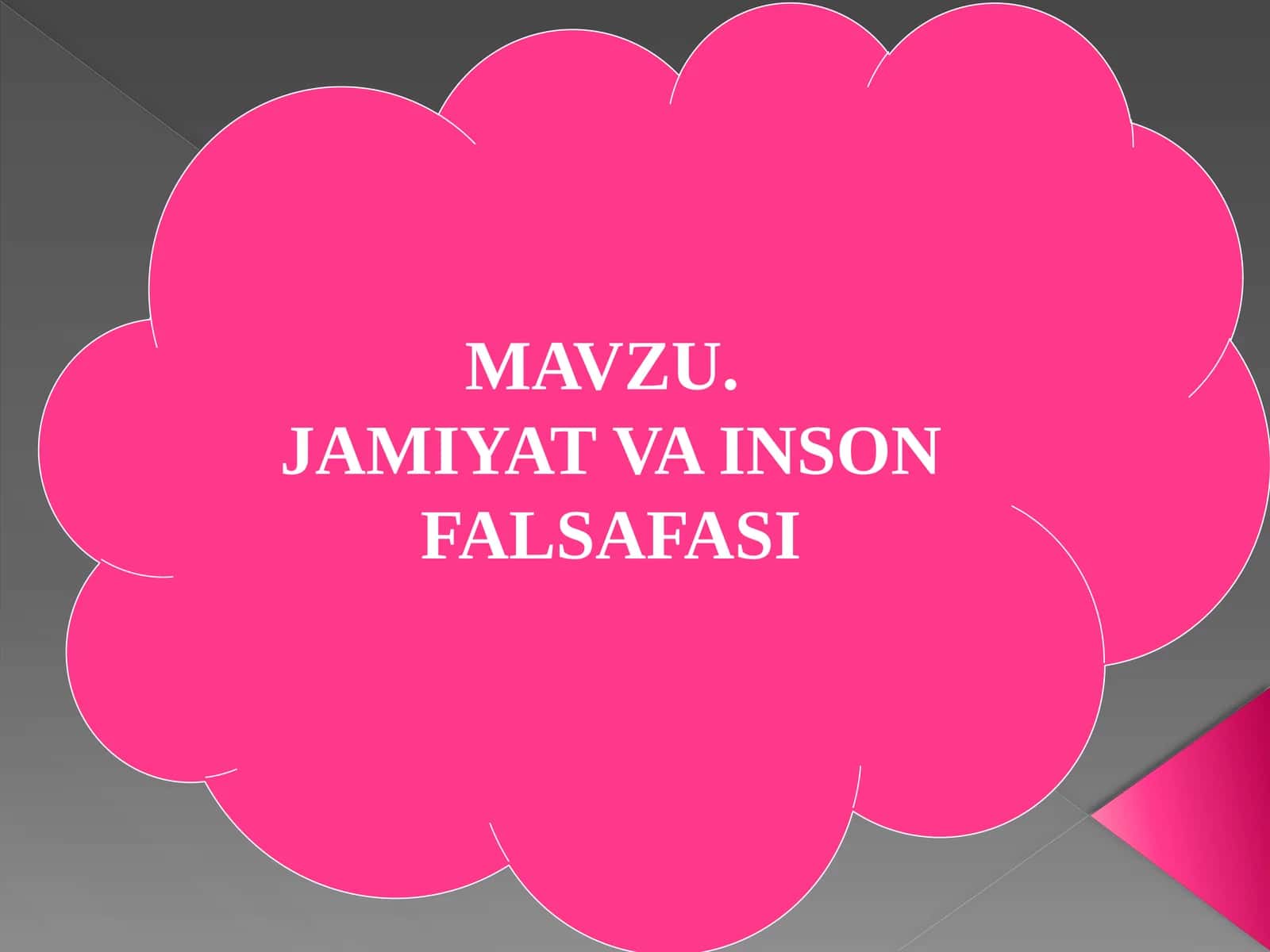 JAMIYAT VA INSON FALSAFASI 1
