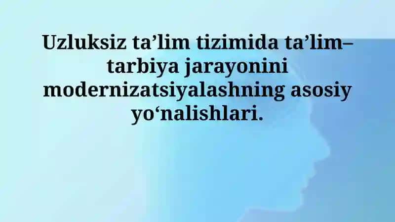 Uzluksiz ta'lim tizimi