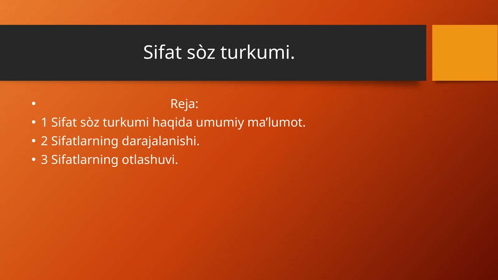 Sifat sòz turkumi 1