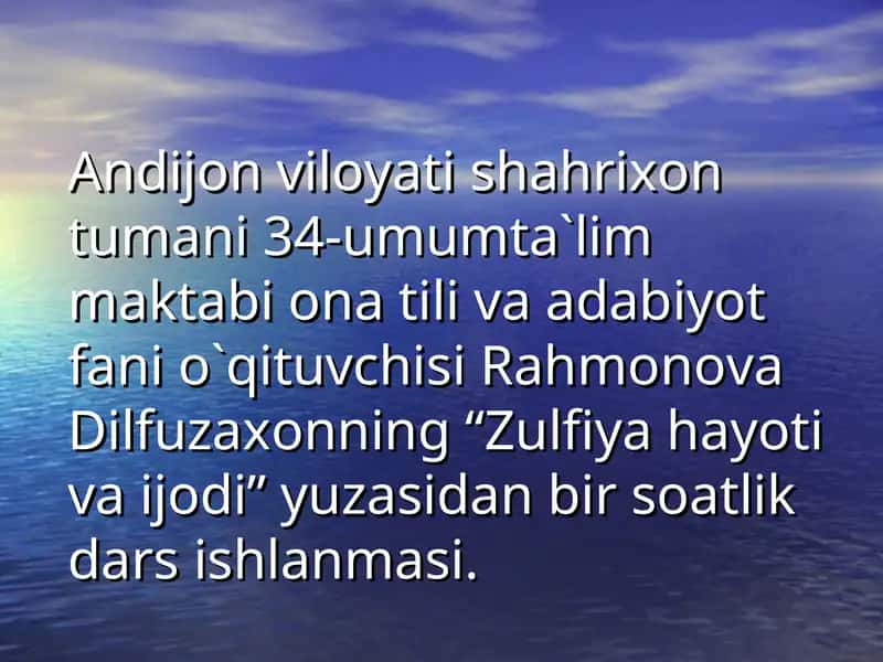 Zulfiya hayoti va ijodi 1