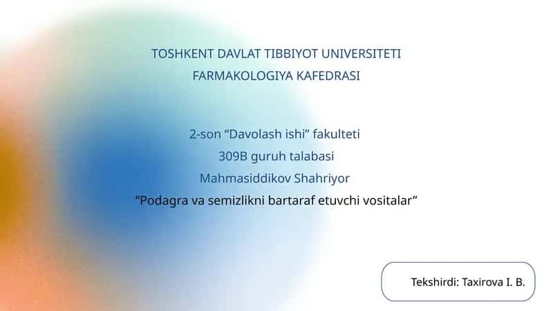 Podagra va semizlikni bartaraf etuvchi vositalar 1