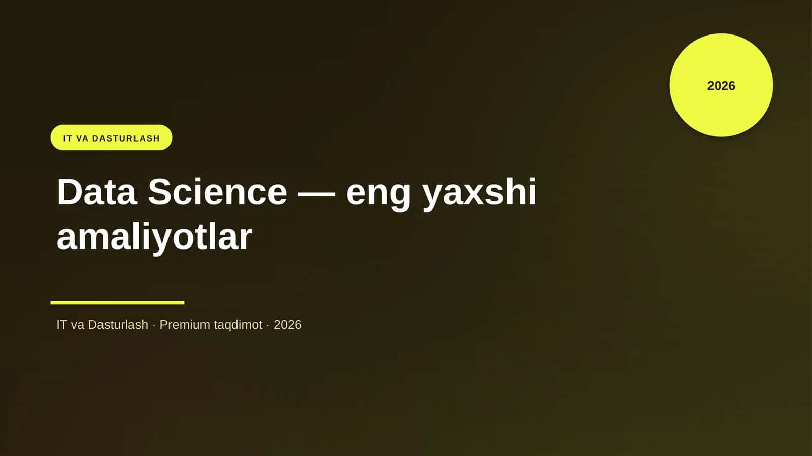 Data Science — eng yaxshi amaliyotlar 1