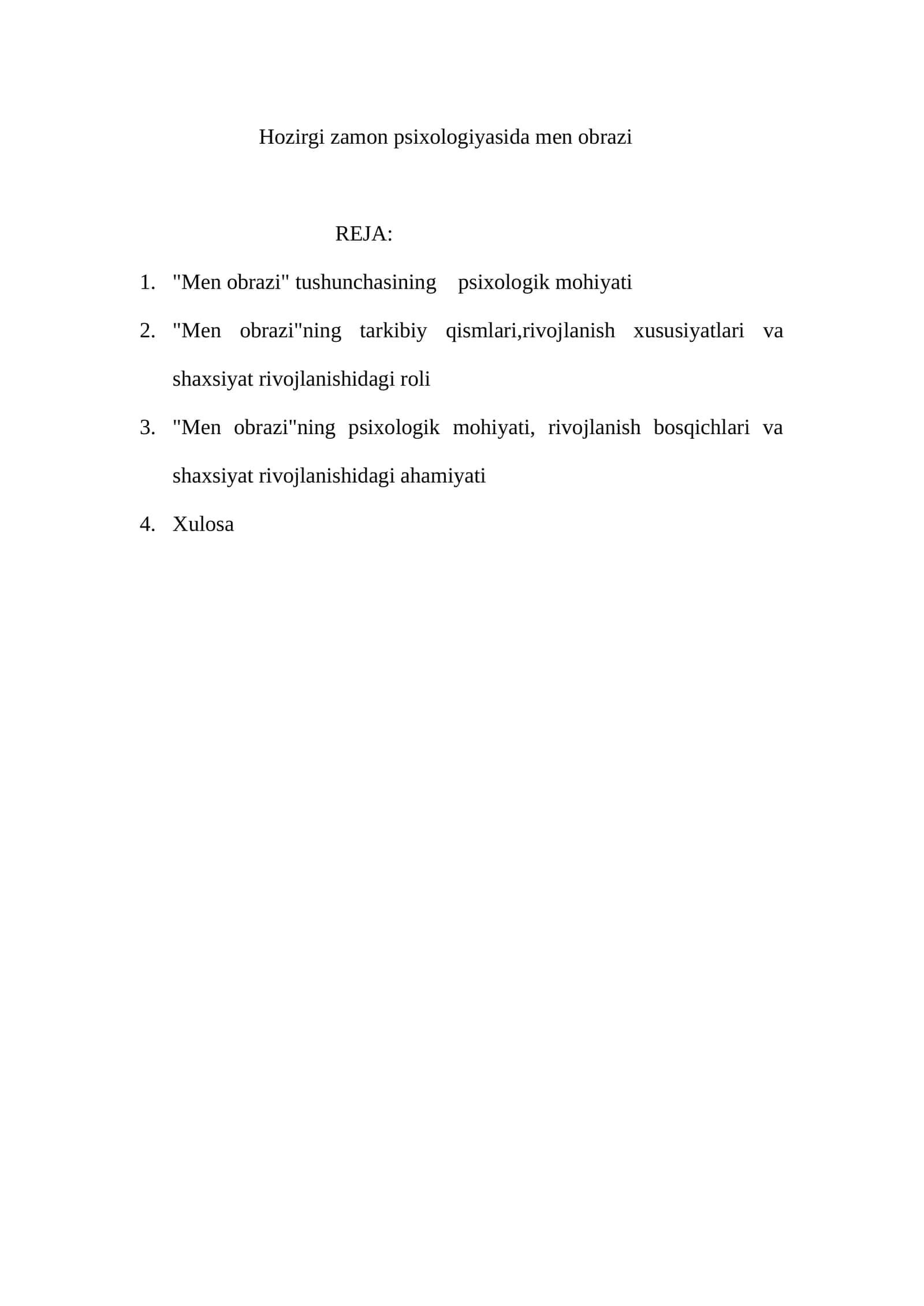 "Men obrazi" tushunchasi psixologiyada 1