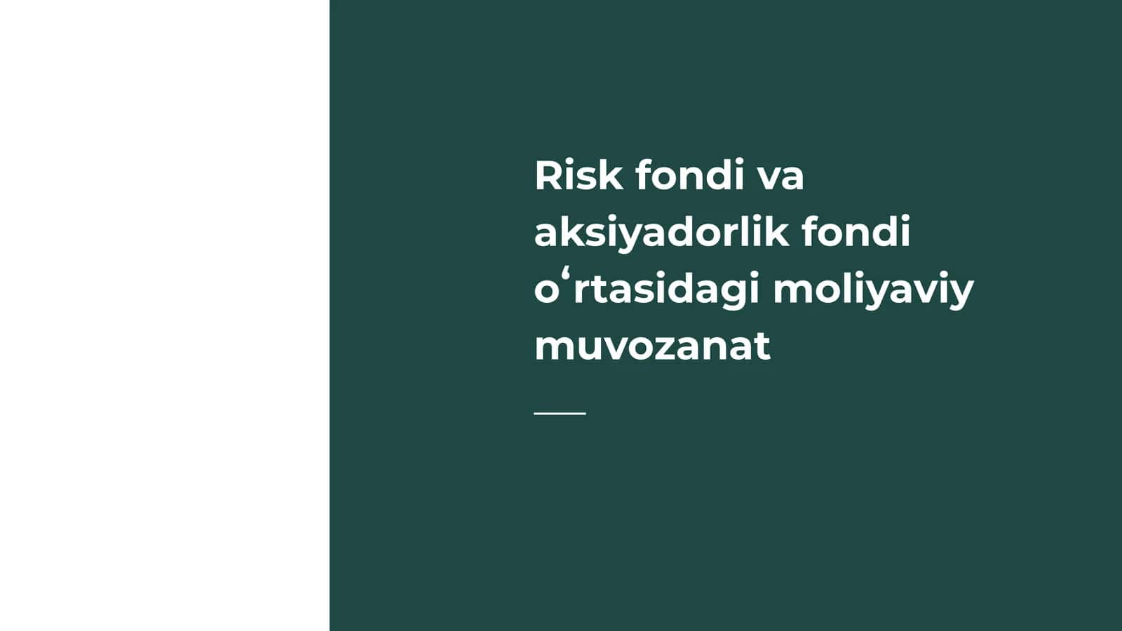 Moliyaviy muvozanat 1