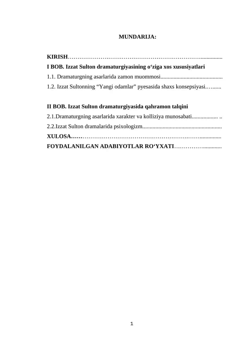 Izzat Sulton dramaturgiyasi 1