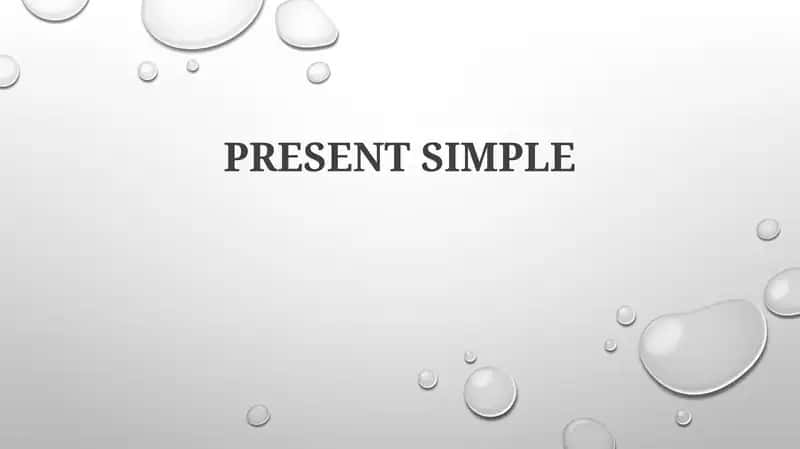 PRESENT SIMPLE 1
