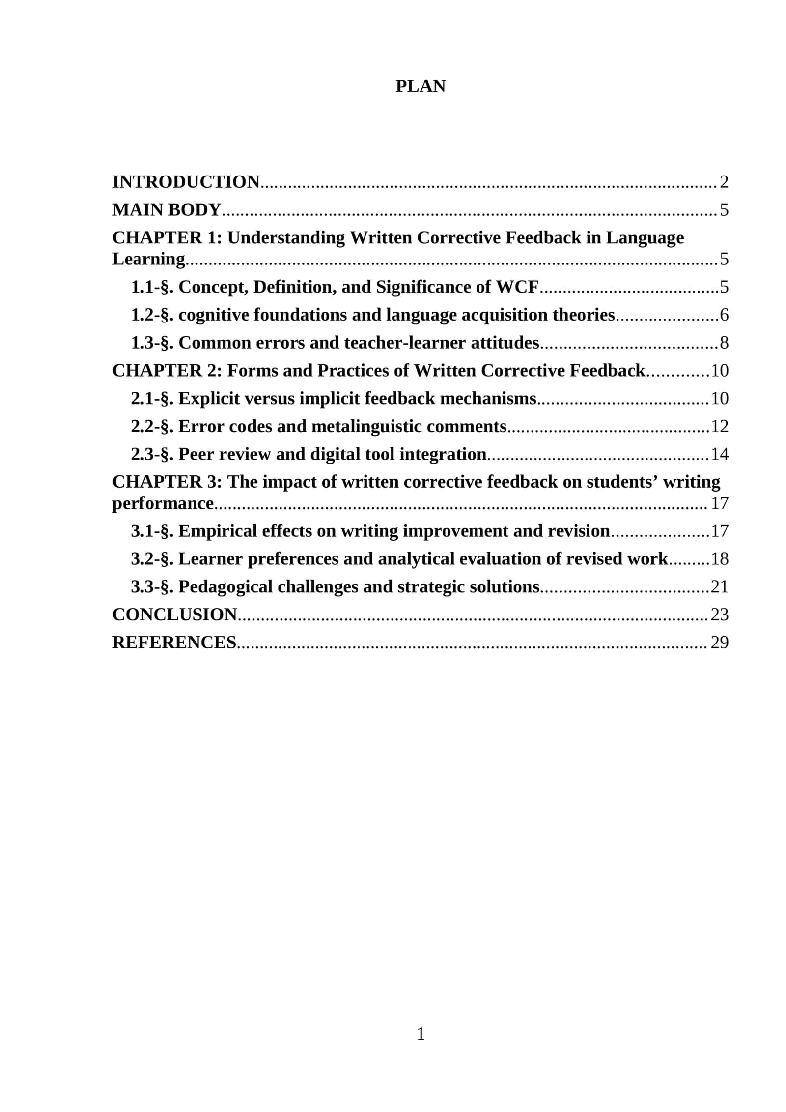 Written Corrective Feedback in Language Learning 1