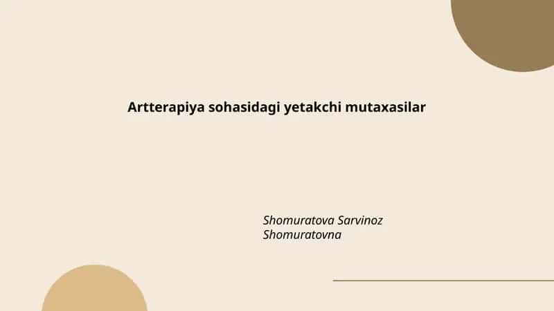 Artterapiya sohasidagi yetakchi mutaxasilar 1