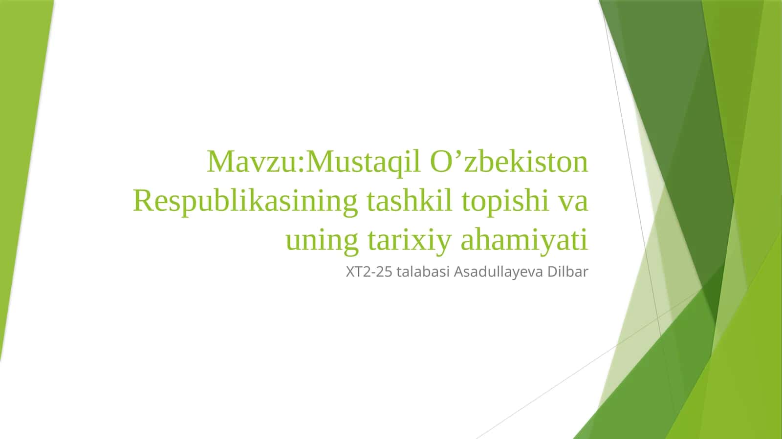 Mustaqil O’zbekiston Respublikasining tashkiltopishi va uning tarixiy ahamiyati 1