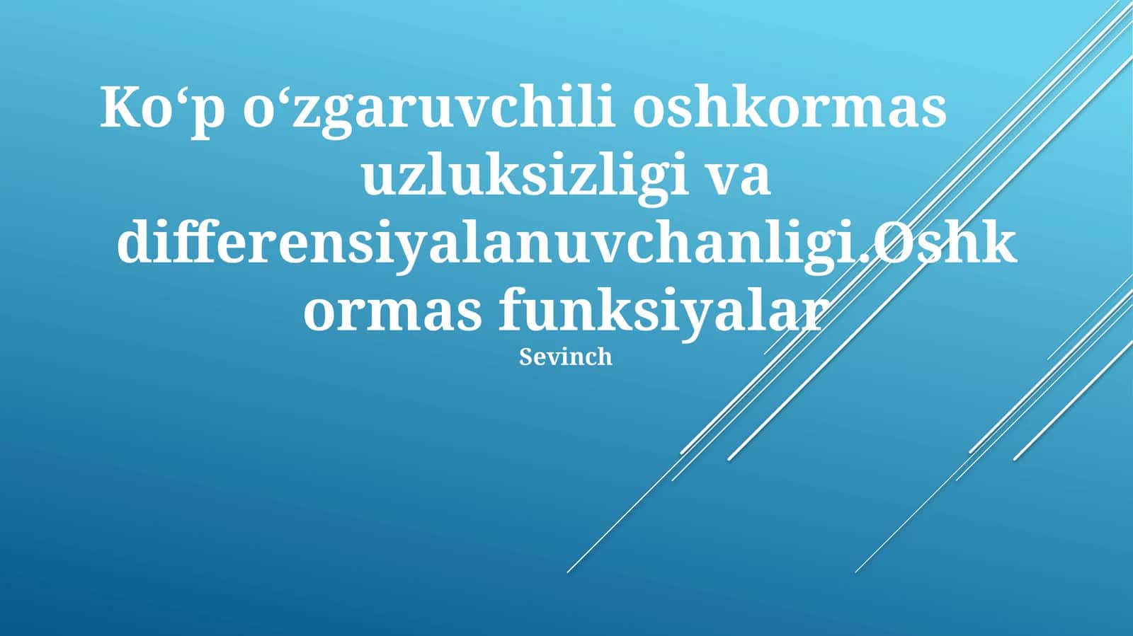 Ko‘p o‘zgaruvchili oshkormas 1