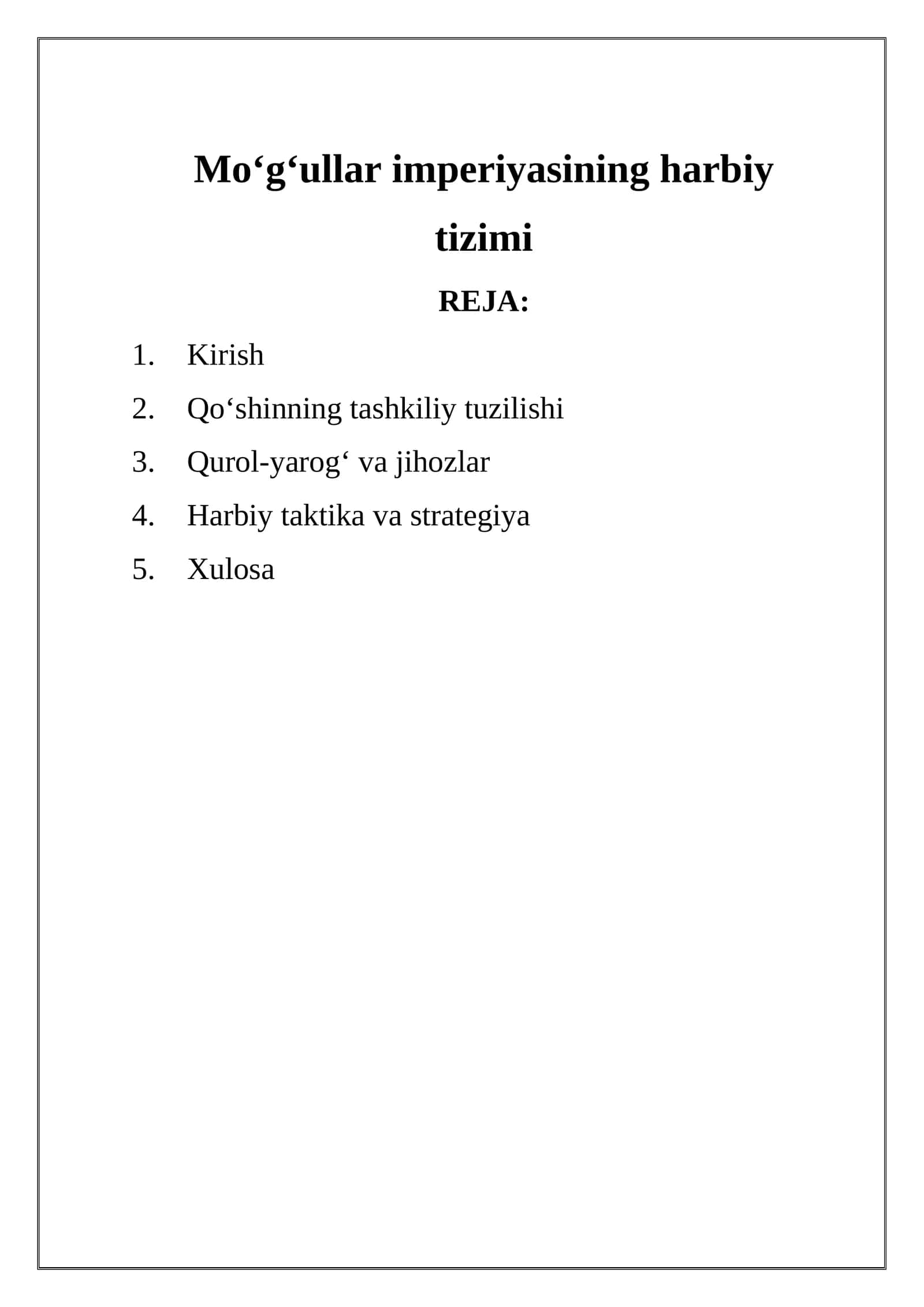 Moʻgʻullar imperiyasining harbiy  tizimi 1