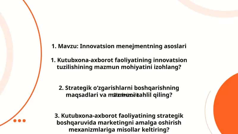 Innovatsion menejmentning asoslari 1