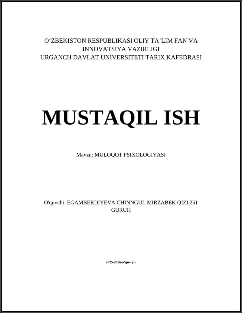 MULOQOT PSIXOLOGIYASI 1