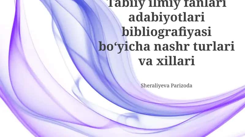 Tabiiy fanlar adabiyoti bibliografiyasi 1