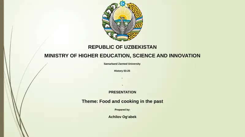 Food and cooking in the past 1