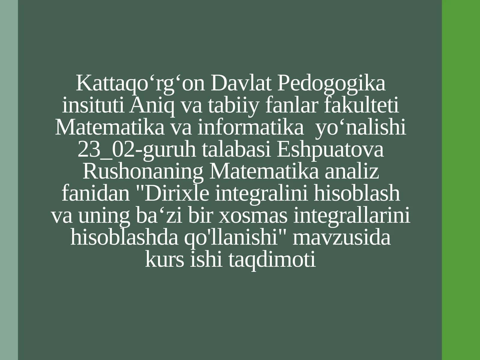 Davlat Pedogogika Instituti Matematika va Informatika Yo‘nalishi 1