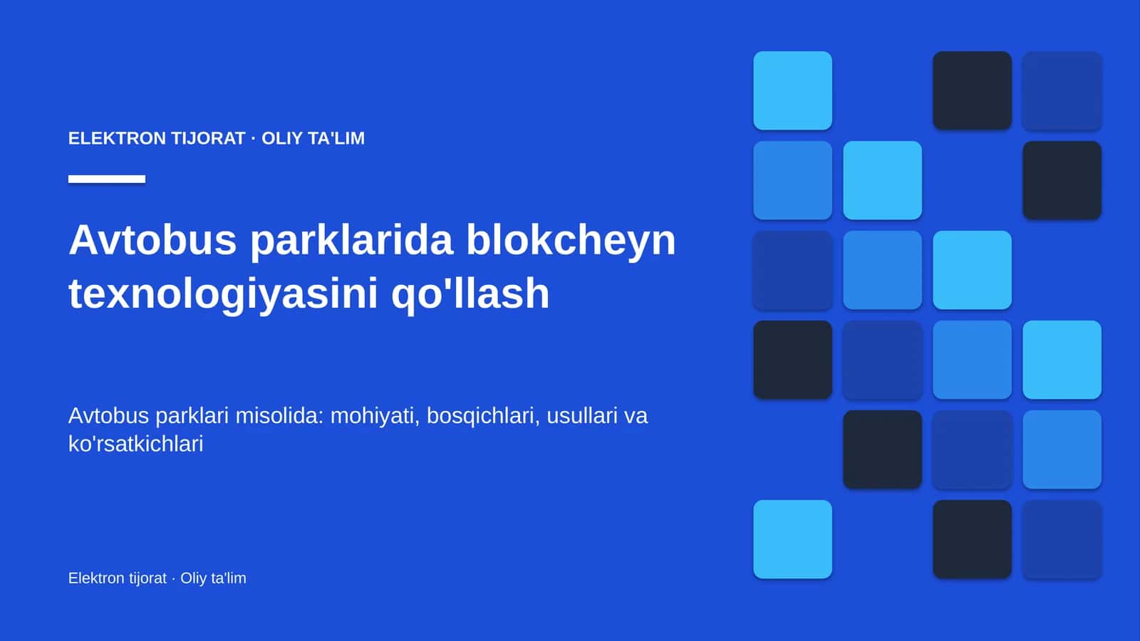 Avtobus parklarida blokcheyn texnologiyasini qo'llash 1