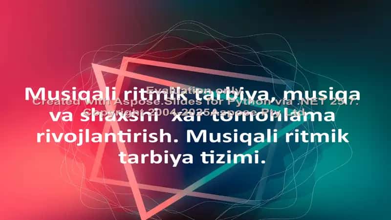 Musiqali ritmik tarbiya 1