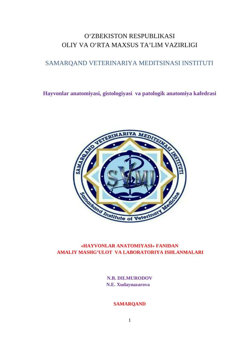 HAYVONLAR ANATOMIYASI 1
