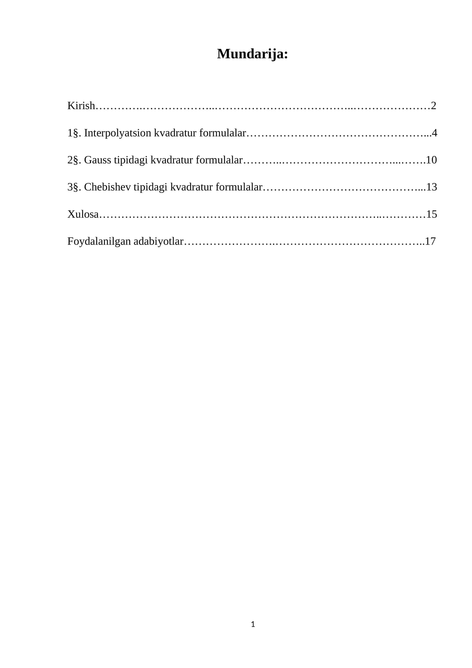 Interpolyatsion kvadratur formulalar 1