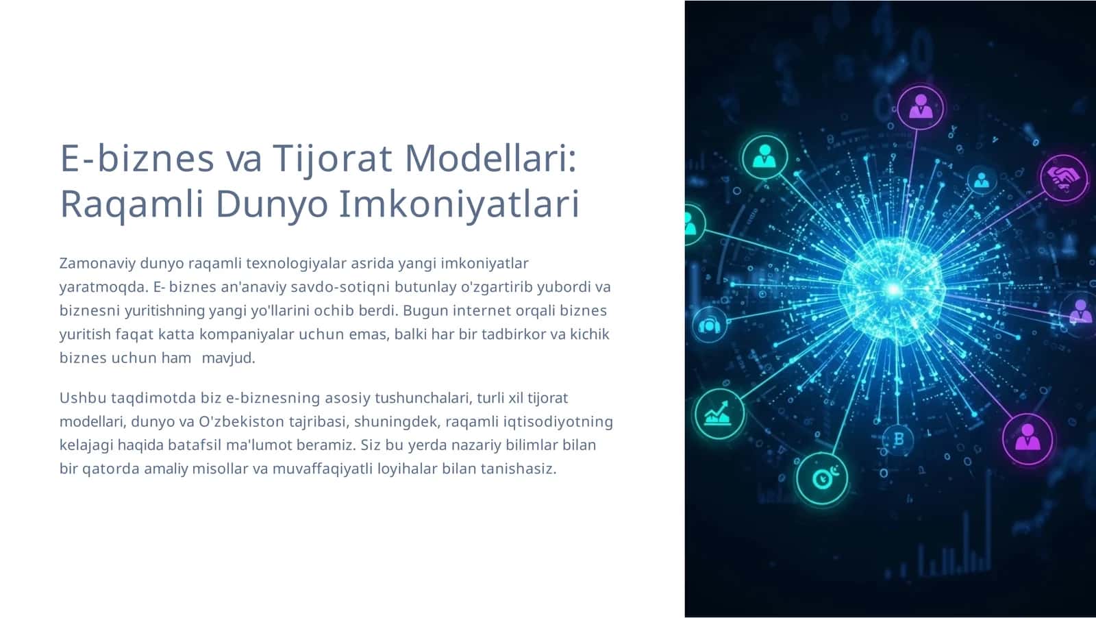 E-biznes va Tijorat Modellari: Raqamli Dunyo Imkoniyatlari 1