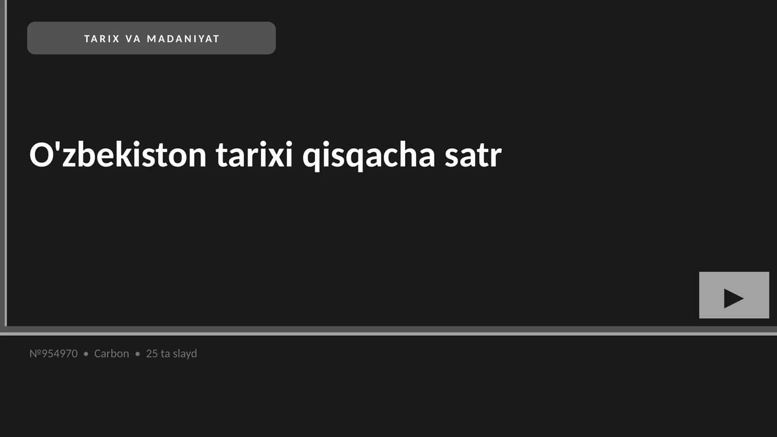 O'zbekiston tarixi qisqacha satr 1