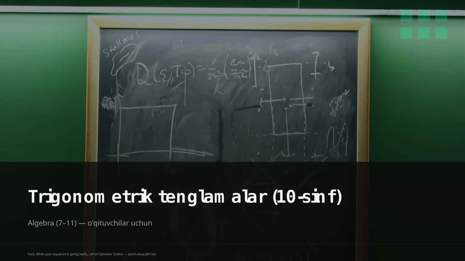 Trigonometrik tenglamalar (10-sinf) 1