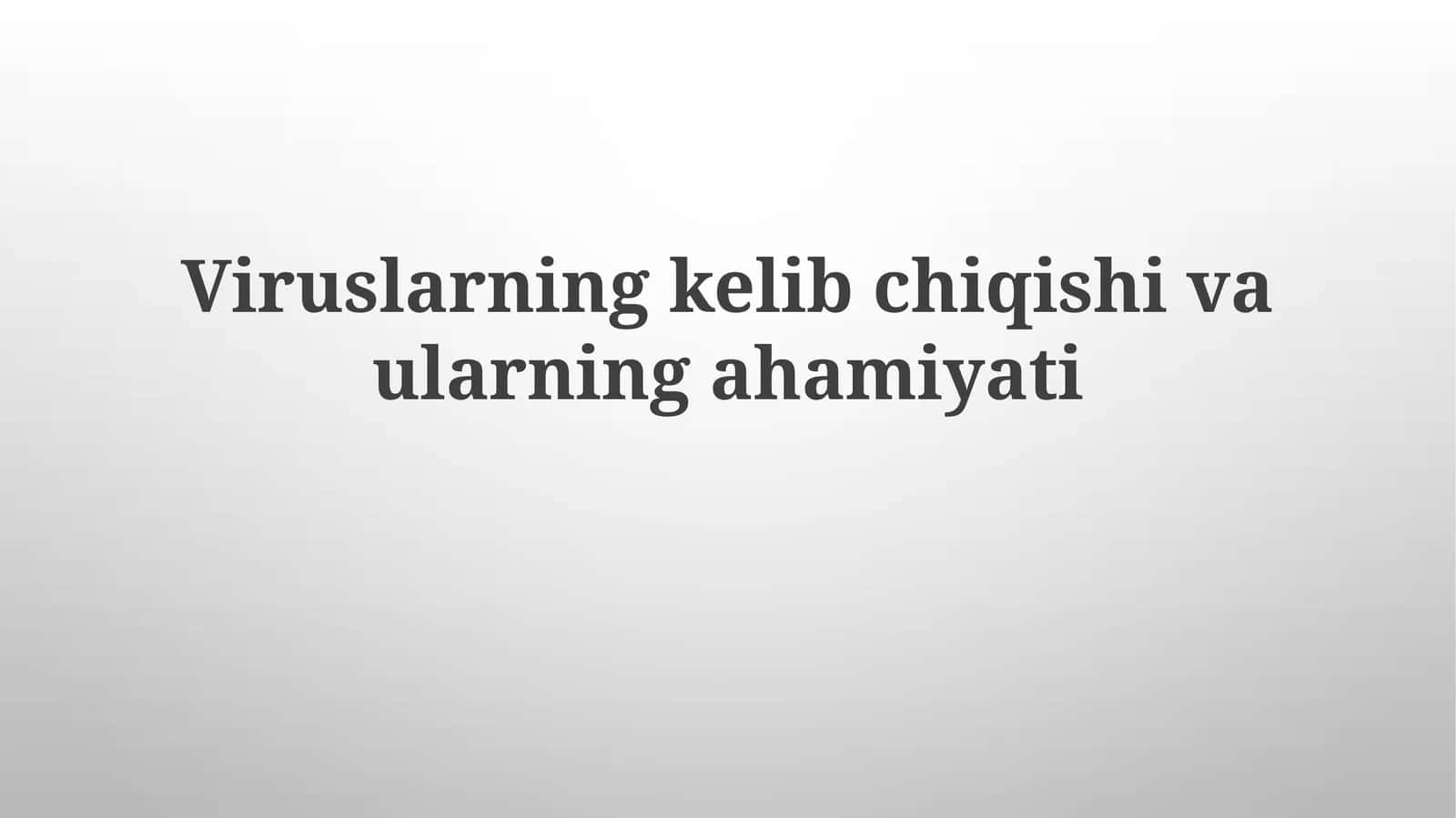 Virus Evolyutsiyasi va Xilma-Xilligi 1