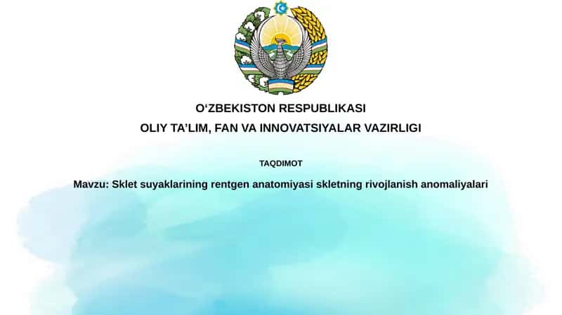 Suyaklarining rentgen anatomiyasi 1