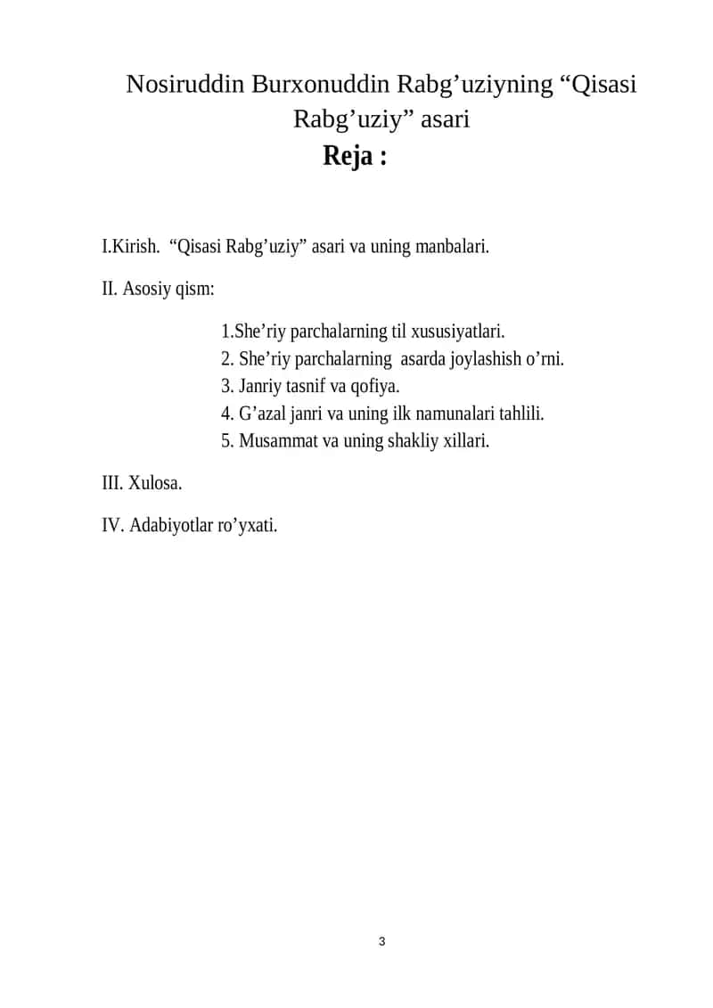 Nosiruddin Burxonuddin Rabg’uziyning “Qisasi Rabg’uziy” asari. 1
