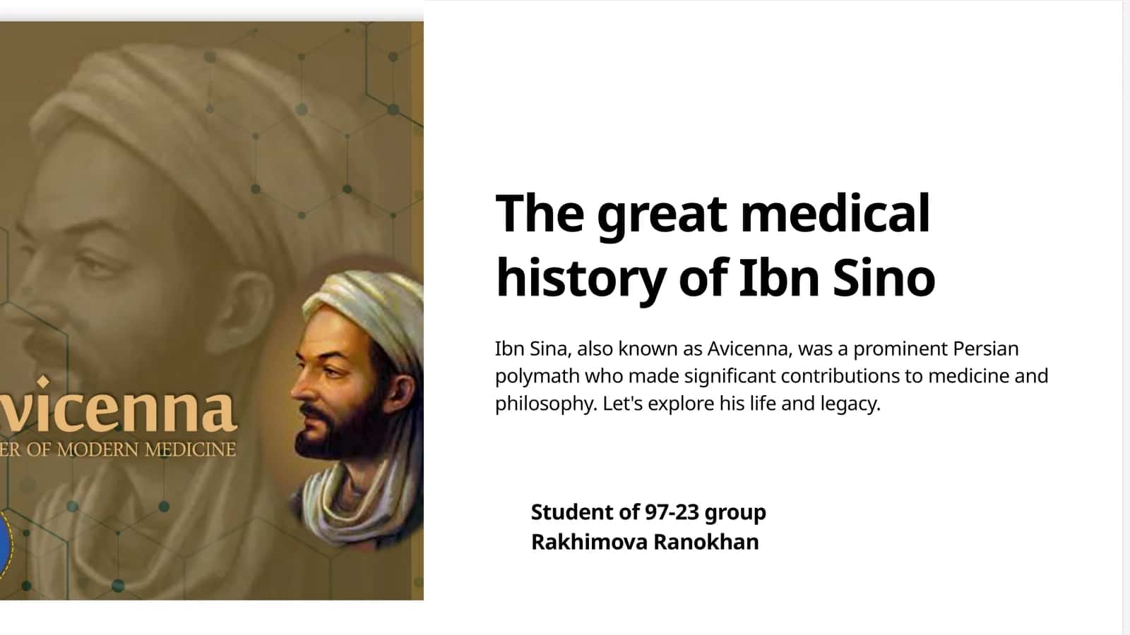 The great medical history of Ibn Sino 1