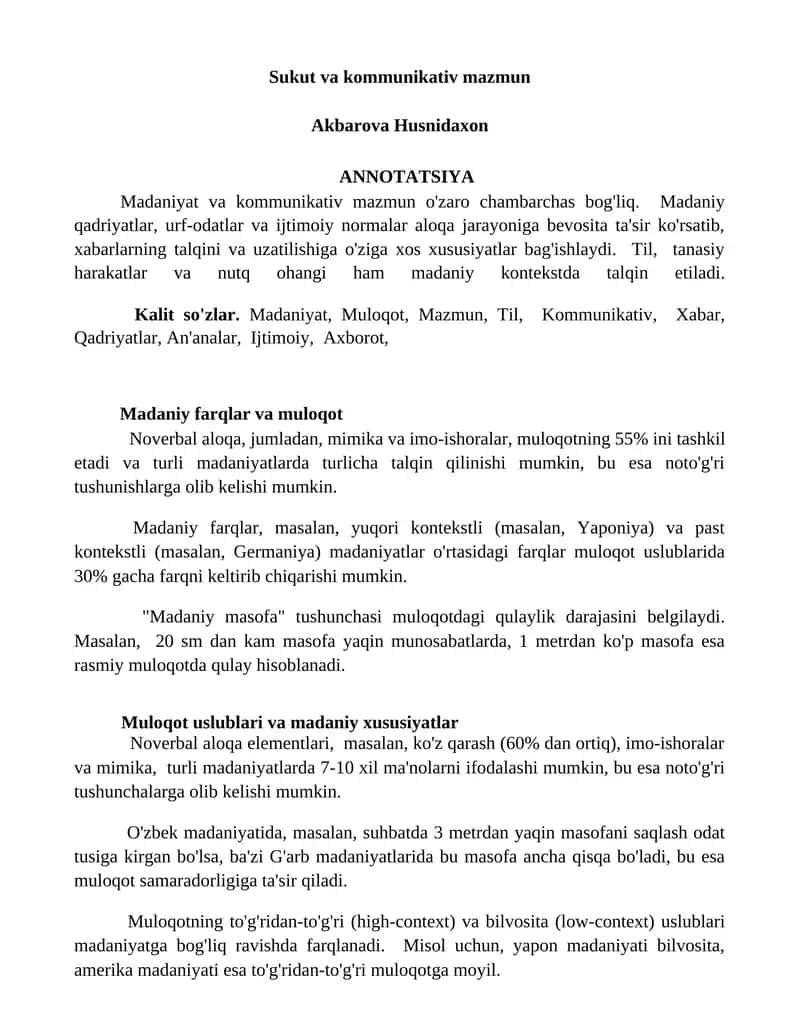 Sukut va kommunikativ mazmun 1