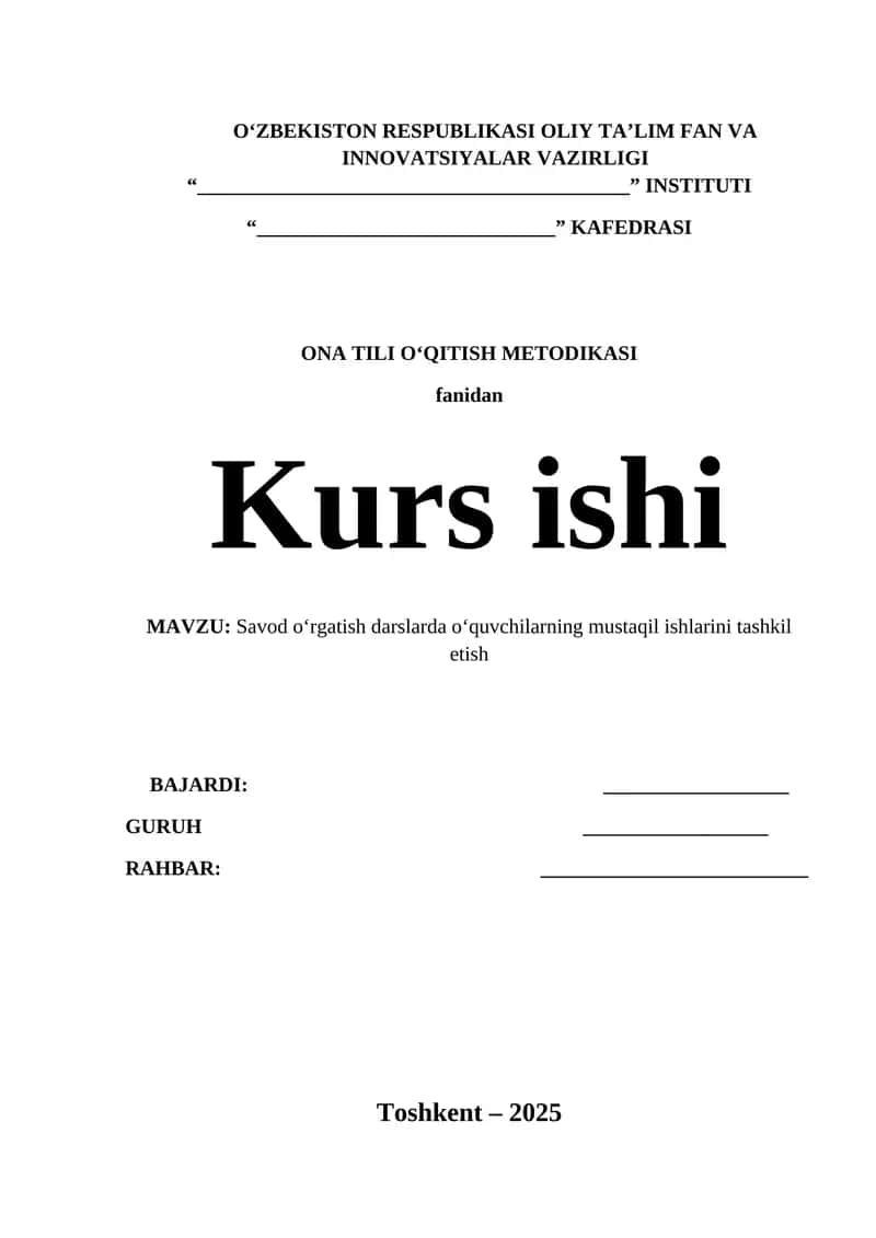 ONA TILI O‘QITISH METODIKASI 1