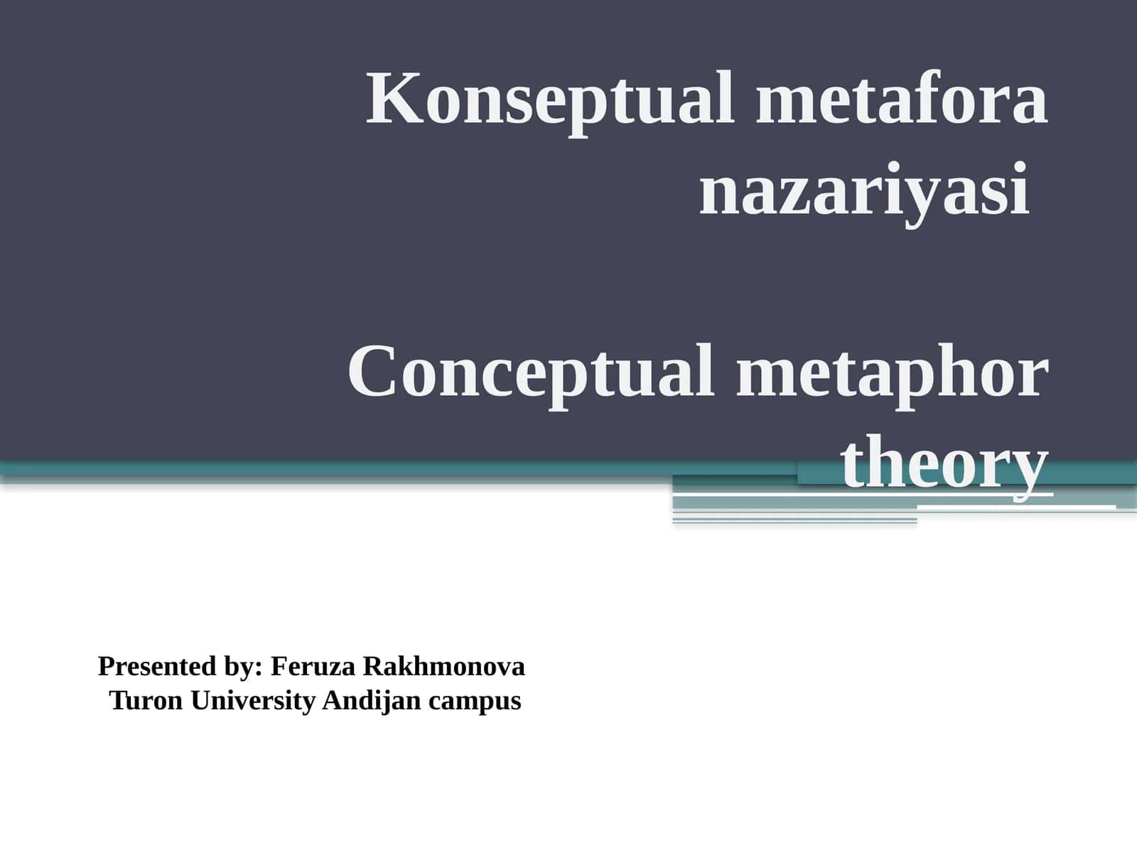 Konseptual metafora nazariyasi 1