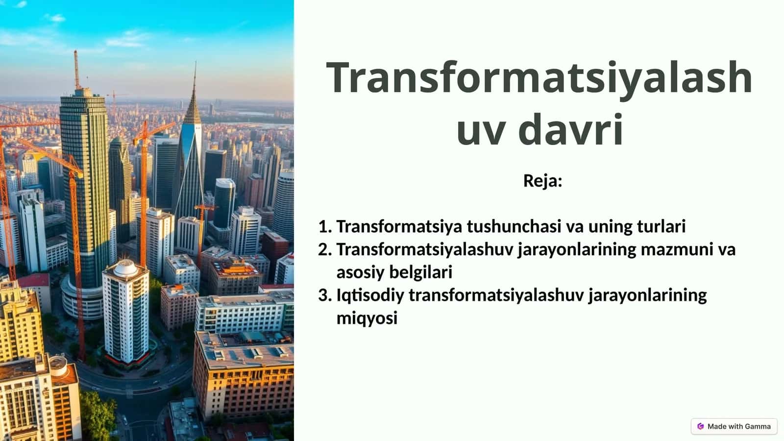 Transformatsiyalashuvdavri 1