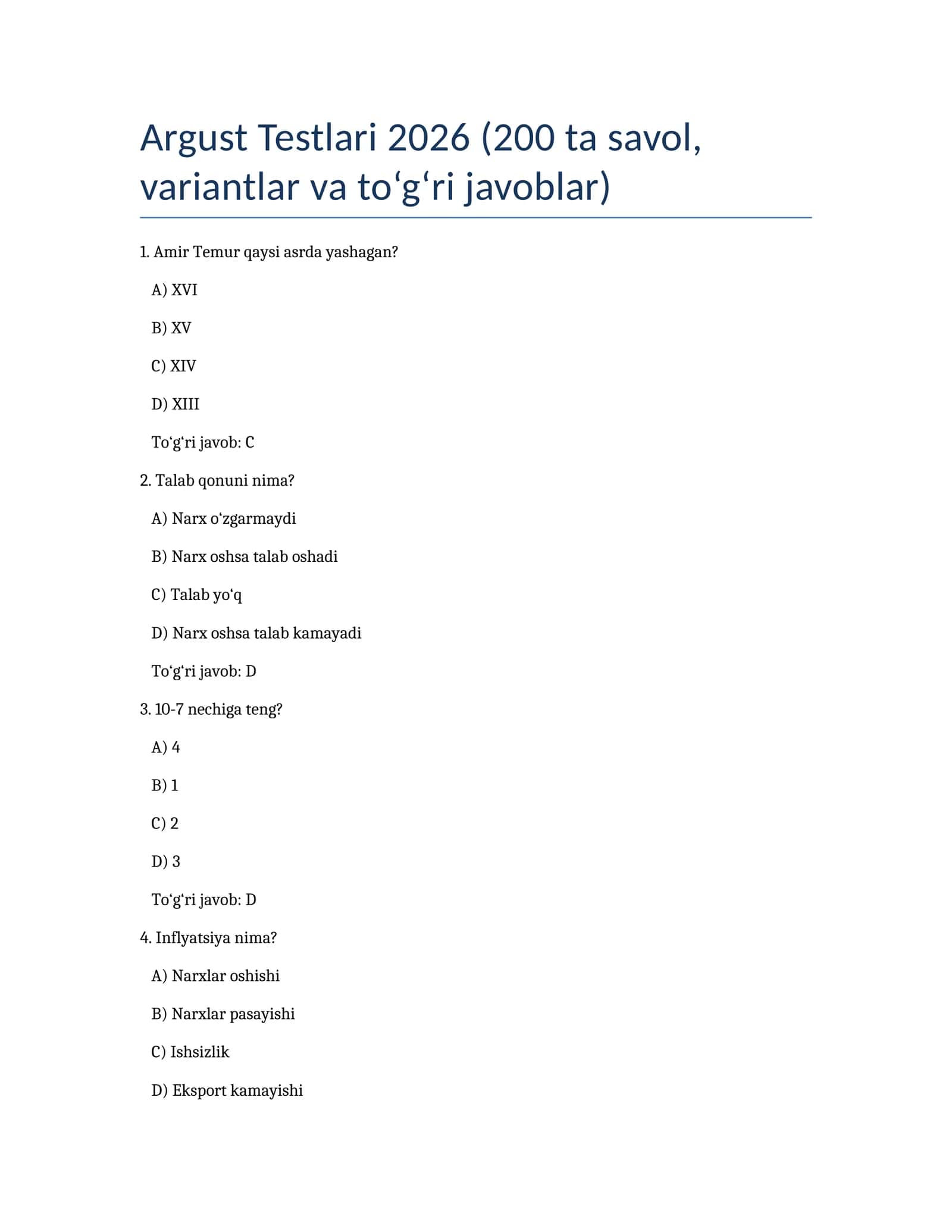 Argust Testlari 2026 1