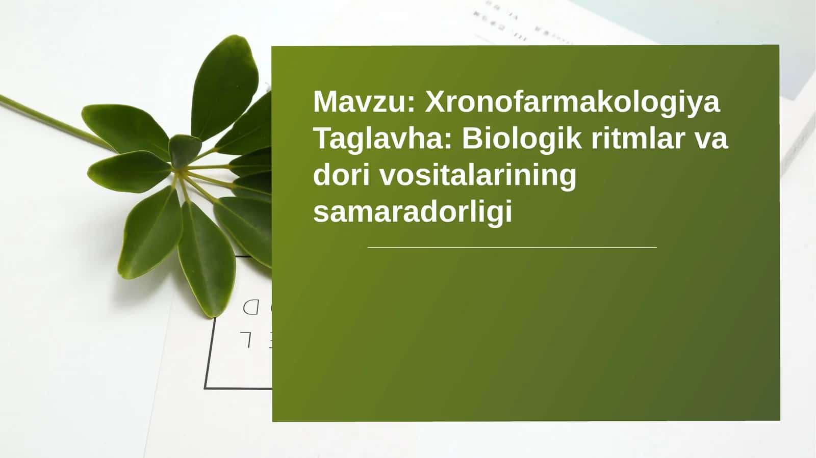 Xronofarmakologiya 1
