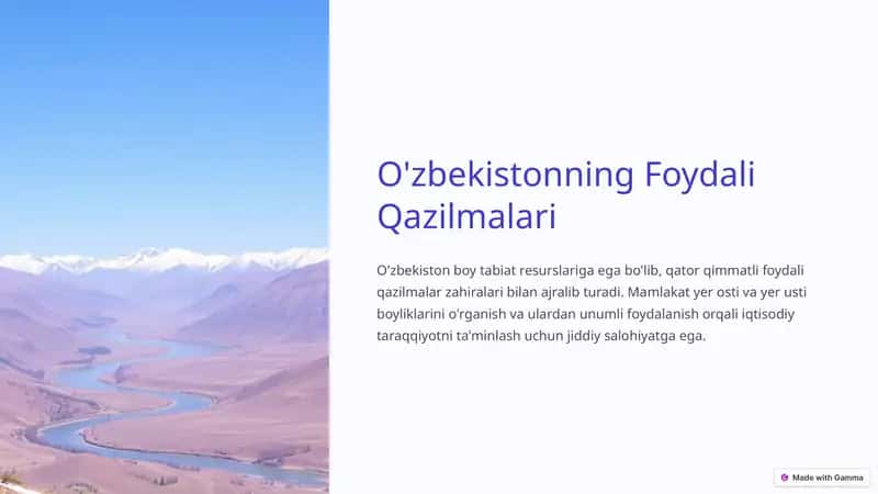 O'zbekistonning Foydali Qazilmalari 1