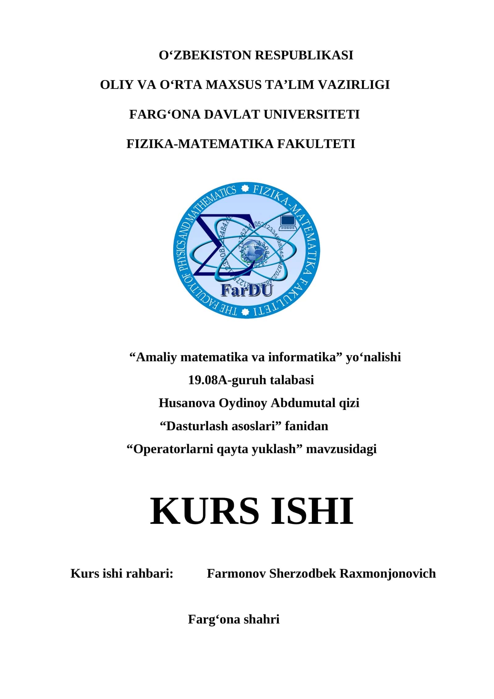 Operatorlarni qayta yuklash 1