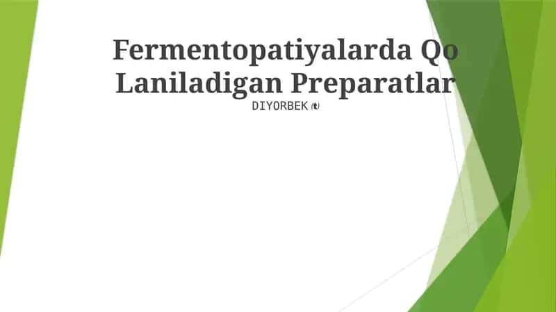 Fermentopatiyalarda Qo Laniladigan Preparatlar 1