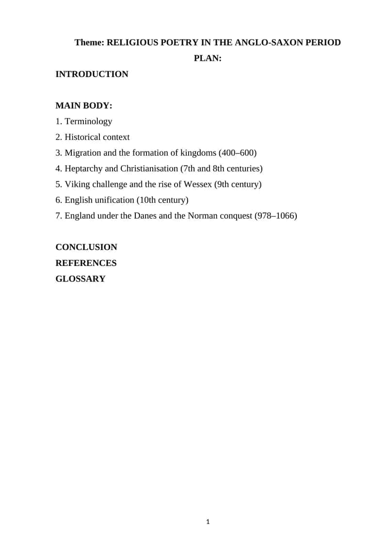 RELIGIOUS POETRY IN THE ANGLO-SAXON PERIOD 1
