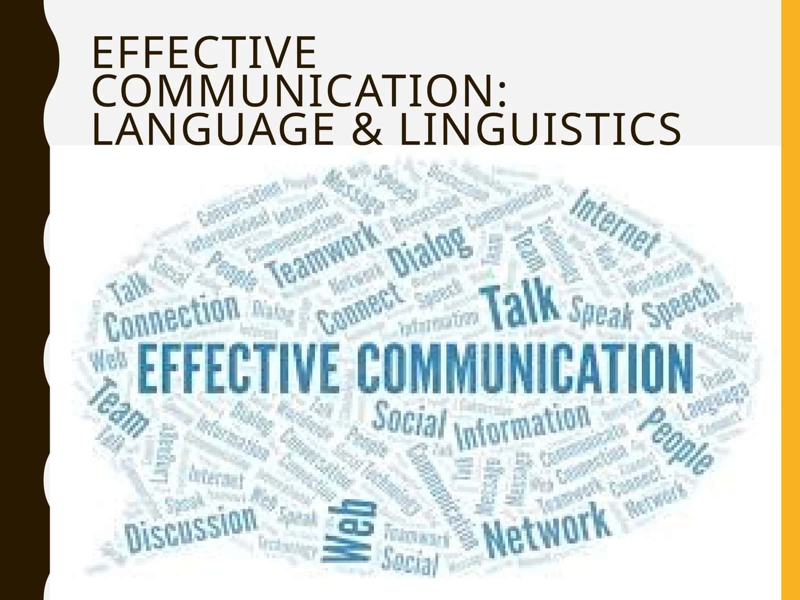 Effective Communication: Language & Linguistics 1