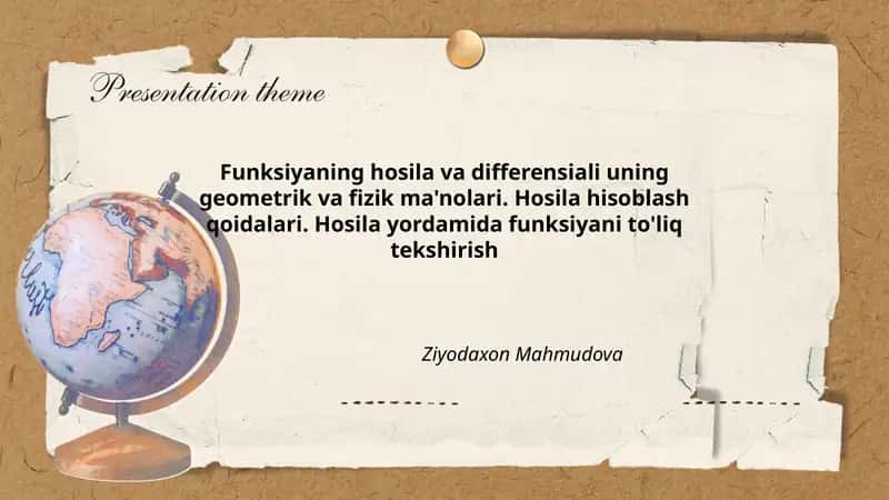 Hosila va differensial 1