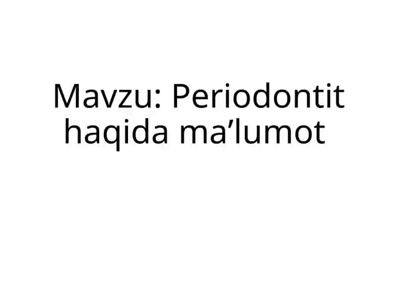 Periodontit