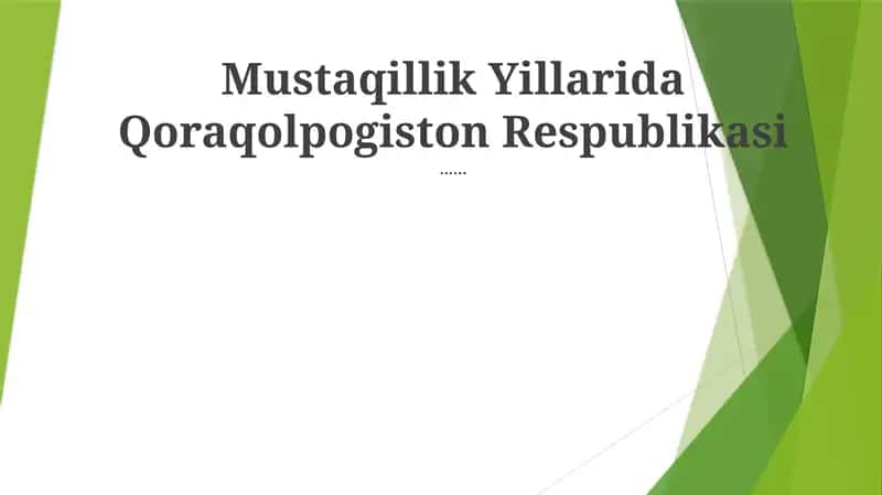 Qoraqolpogiston Respublikasi Tarixi 1