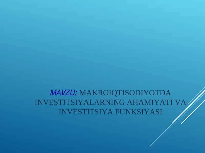 Autonom investitsiyalar grafigi 1