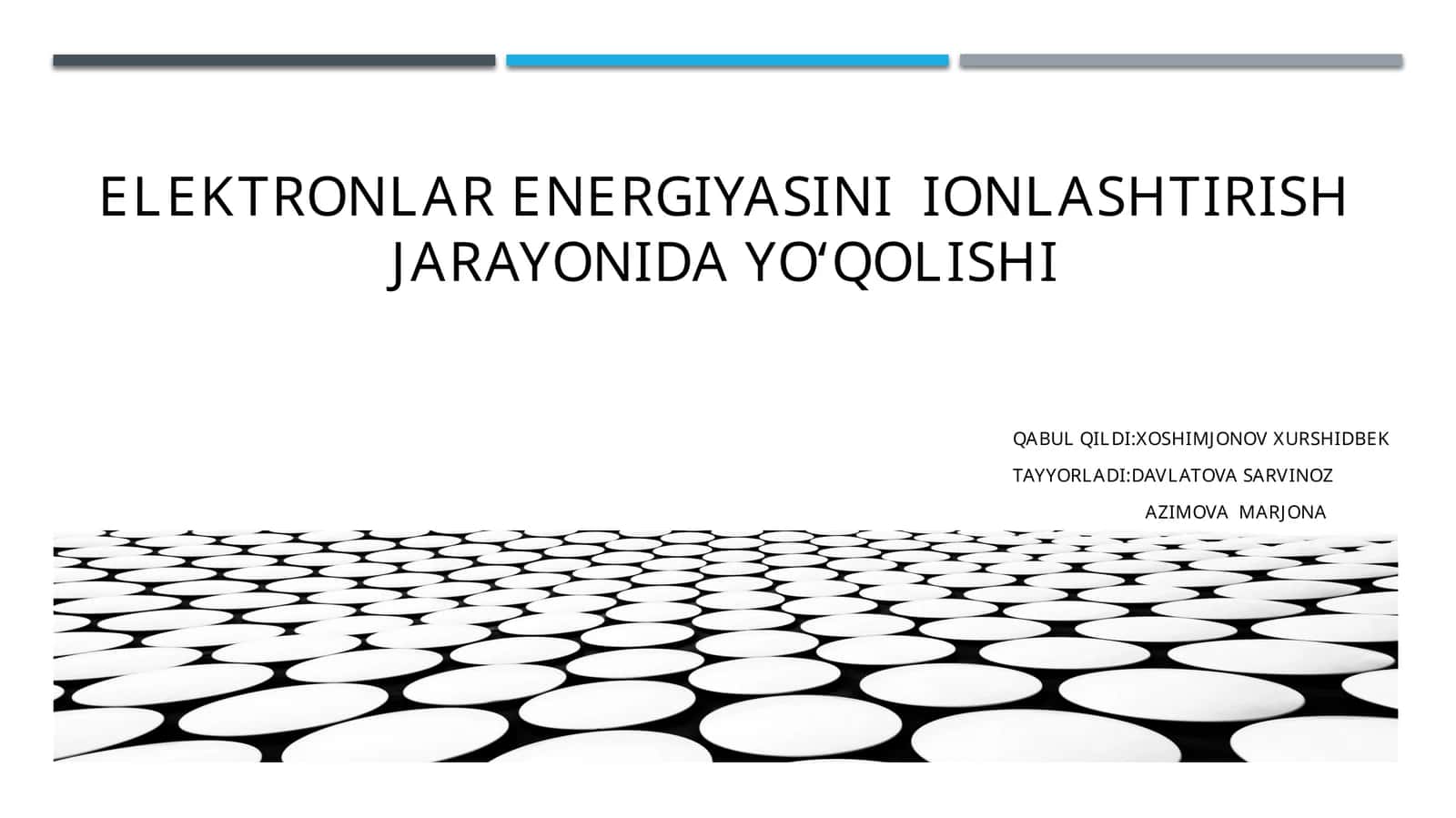 Elektronlarni energiyasini ionlashtirish jarayonida yo‘qolishi 1