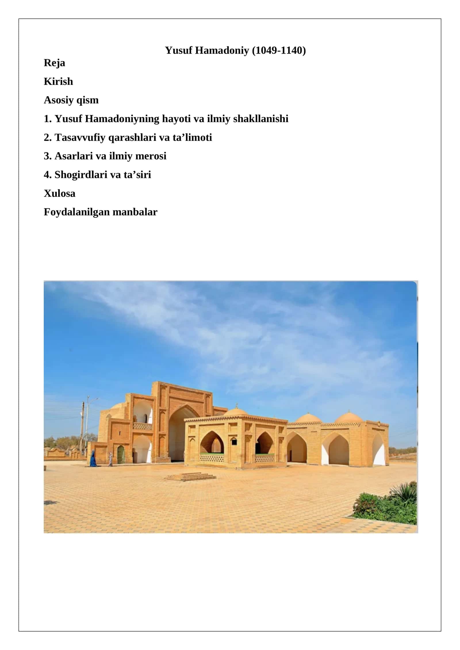 Yusuf Hamadoniy (1049-1140) 1